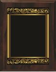 Picture of 7" x 9" Scroll Border Walnut Finish Board - Full Black Brass Plate