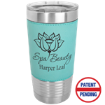 Picture of LTM5209 - 20 oz. Teal Laserable Leatherette Polar Camel Tumbler with Clear Lid