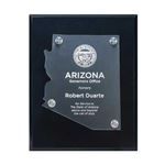 Picture of CD953AZ Frosted Acrylic State Cutout On Black Plaque 7" x 9" x 1 3/4"