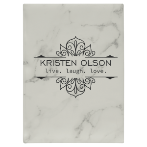 Picture of GFT2248 - 7" x 9 3/4" White Marble Laserable Leatherette Journal-Lined Paper