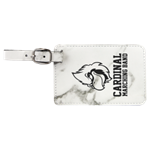 Picture of GFT866 - 4 1/4" x 2 3/4" White Marble Laserable Leatherette Luggage Tag