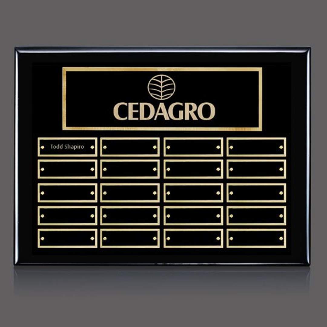 Oakleigh Horiz Pert/Plaque - Black/Gold