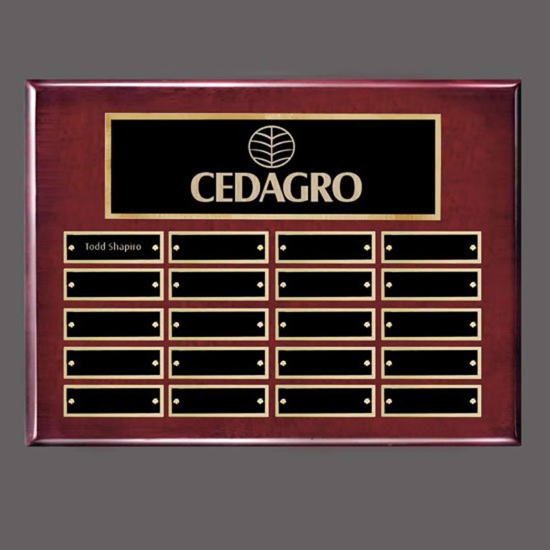Oakleigh Horiz Pert/Plaque - Rosewood/Gold