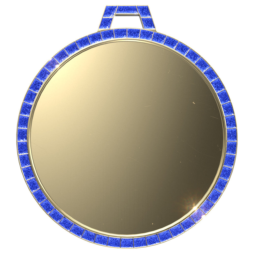 Gold Blue GEM Insert (2-1/4")