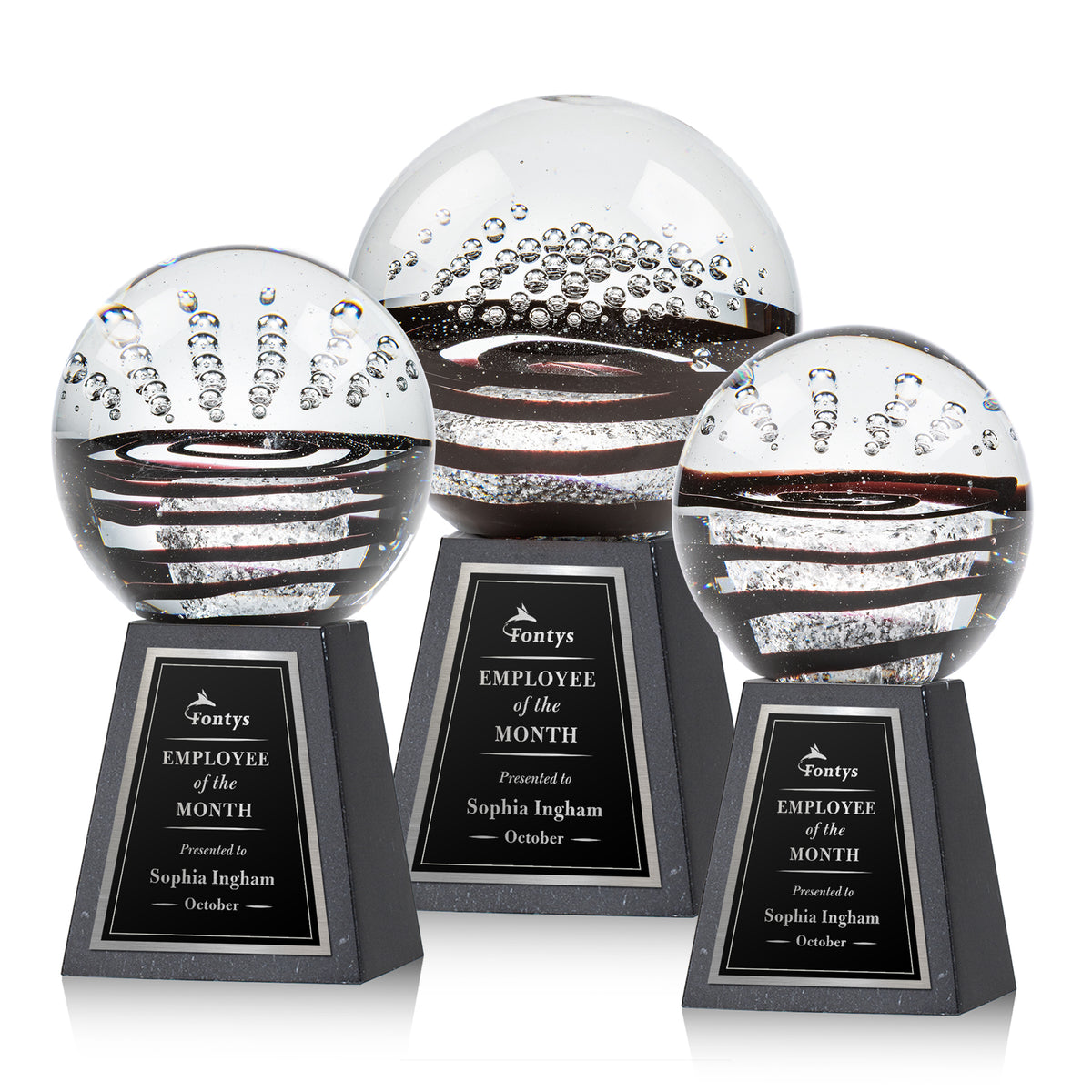 Serenity Award on Tall Marble - Black