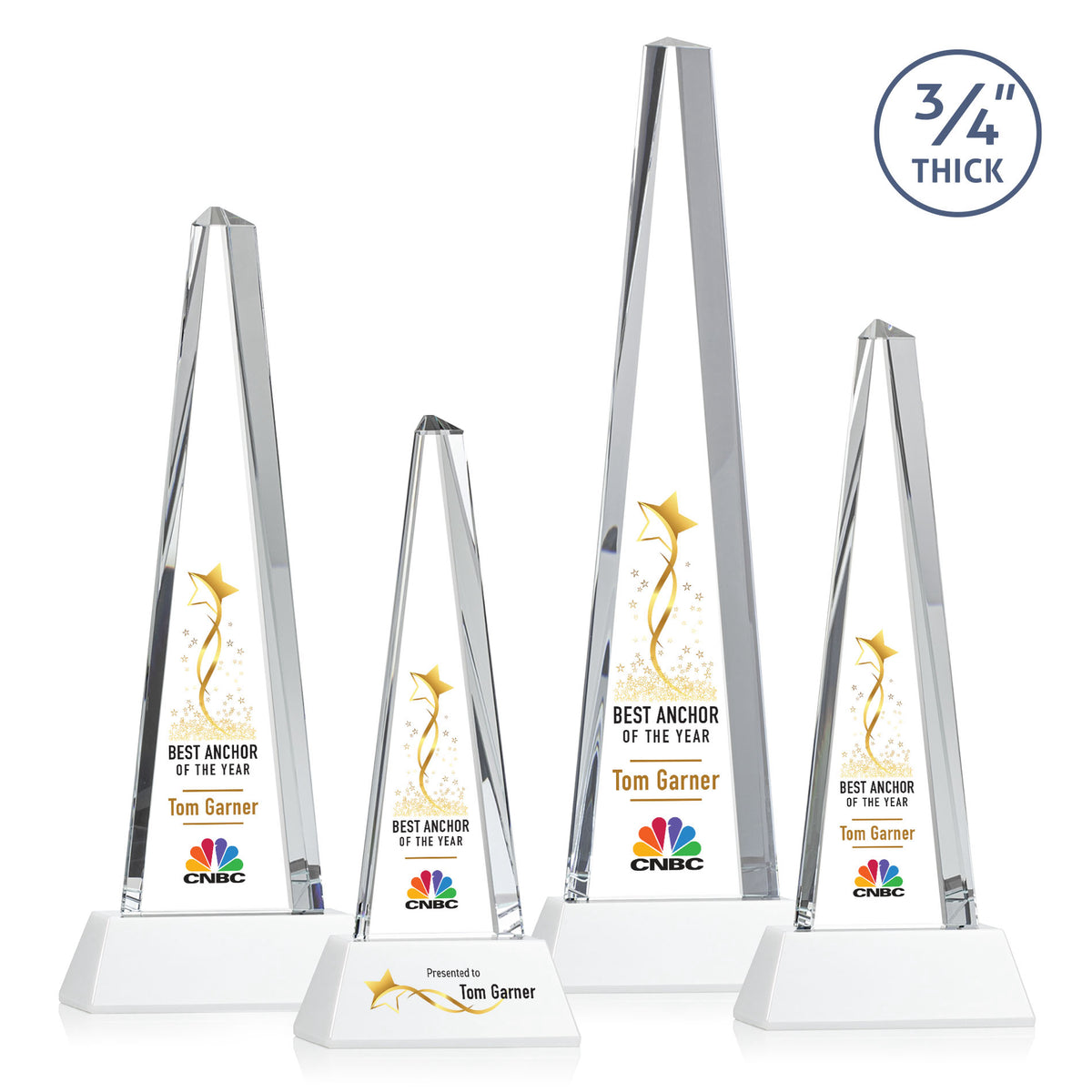 Majestic Tower VividPrint™ Award on Newhaven Base - White