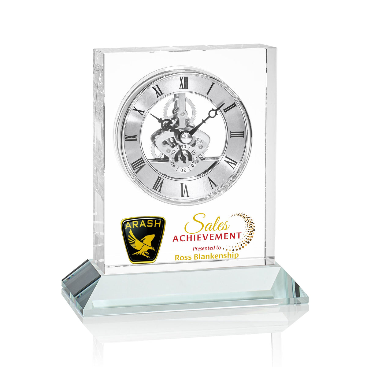Ashland VividPrint™ Clock on Base - Silver Dial