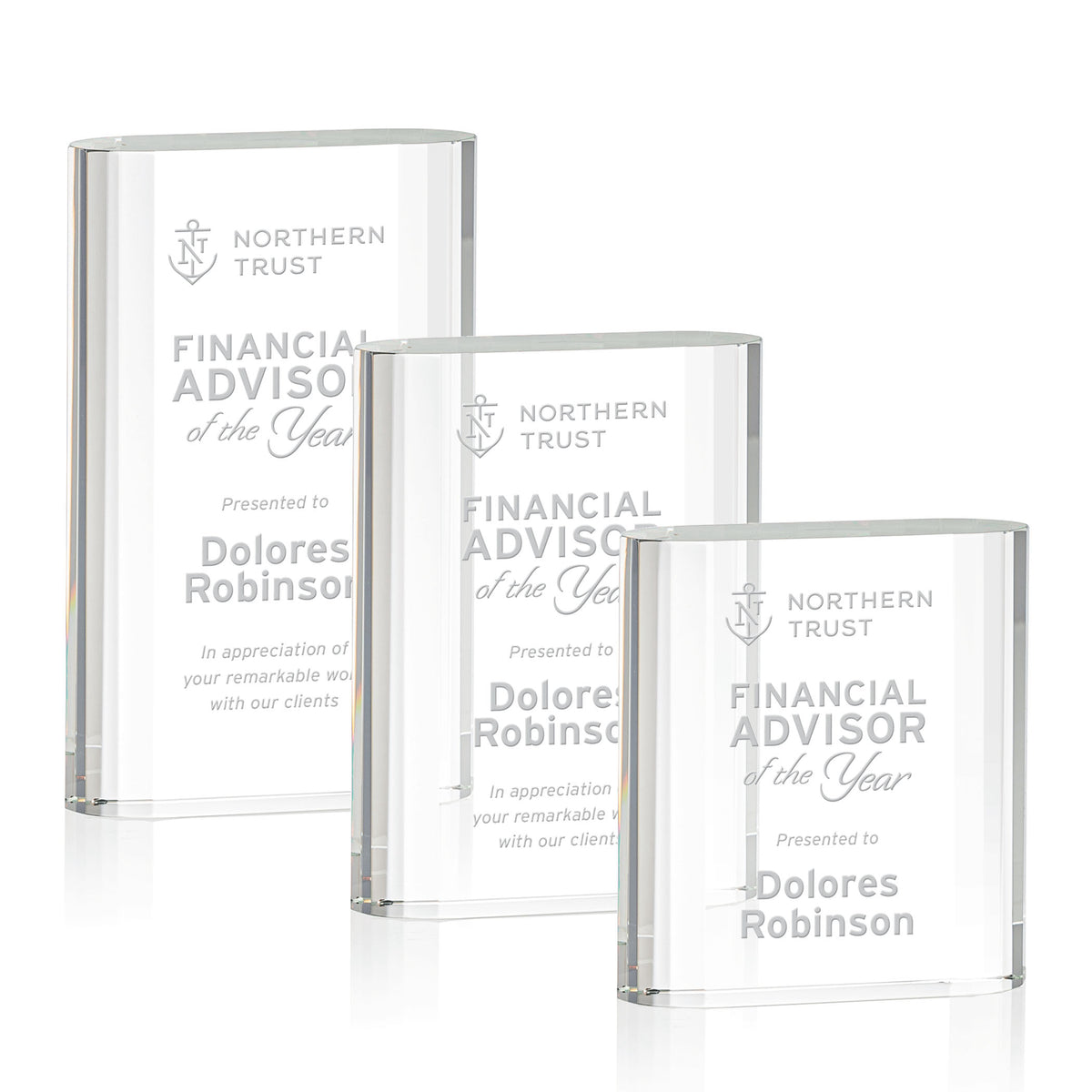 Merit Stepped Optical Crystal Award