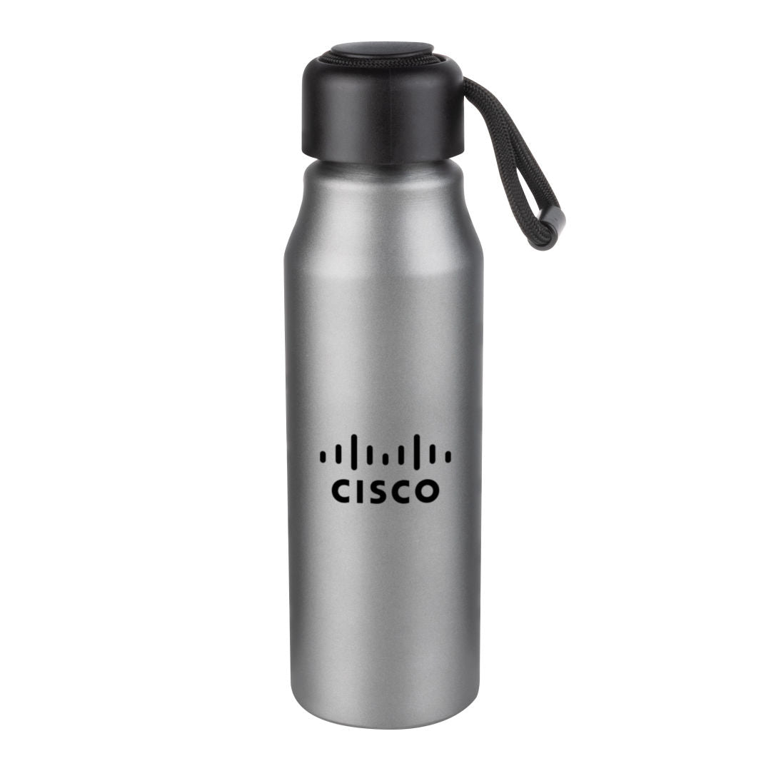 Ashmore Sport Bottle w/Colored Rope Handle - 22oz — Black — D848-BK