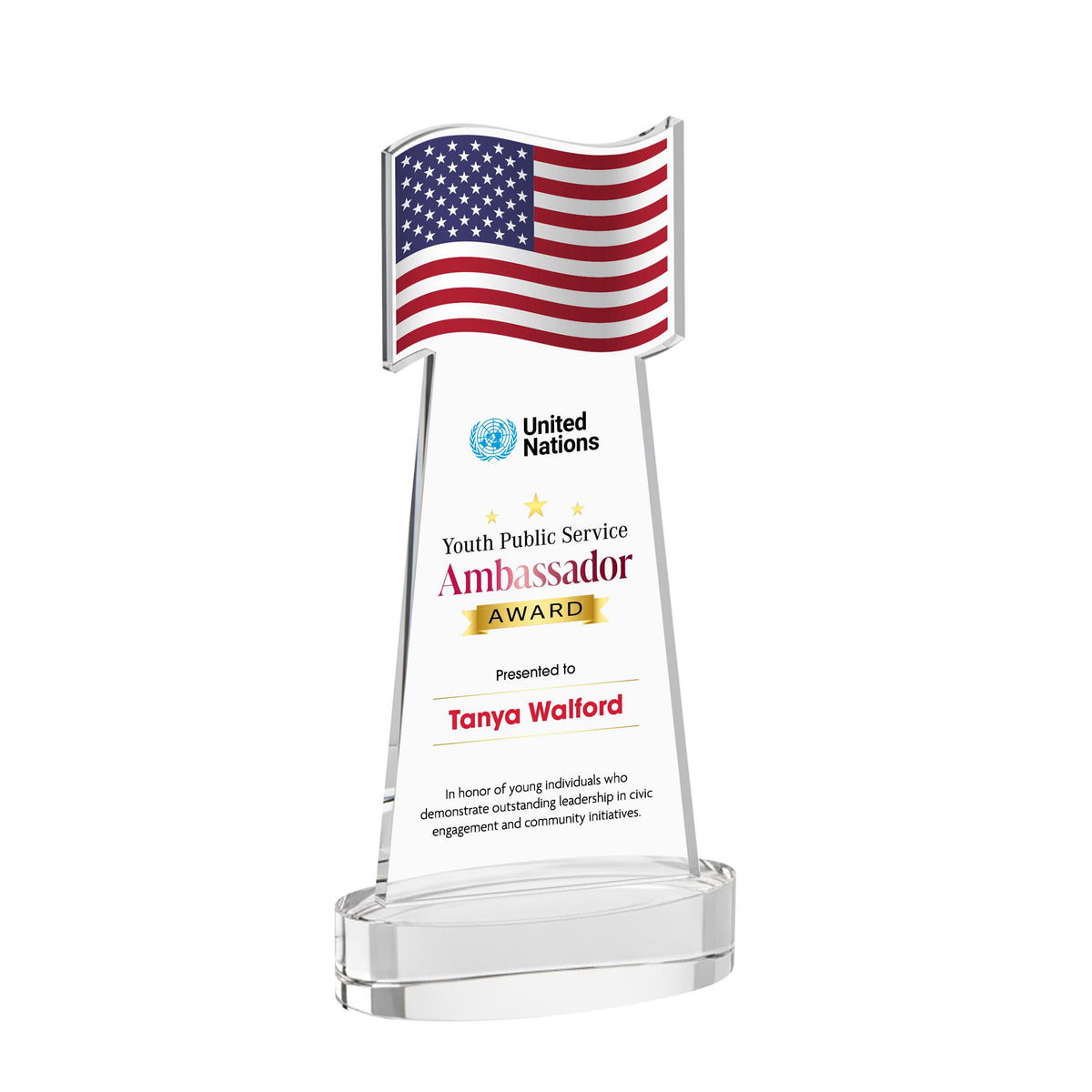 Flag VividPrint™ Award on Alberton Base