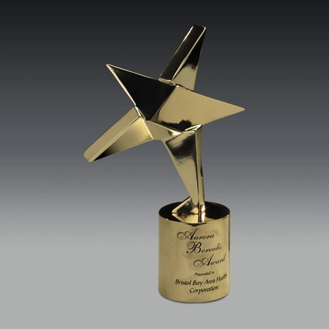 Nova Faceted Gold-Plated Star Award