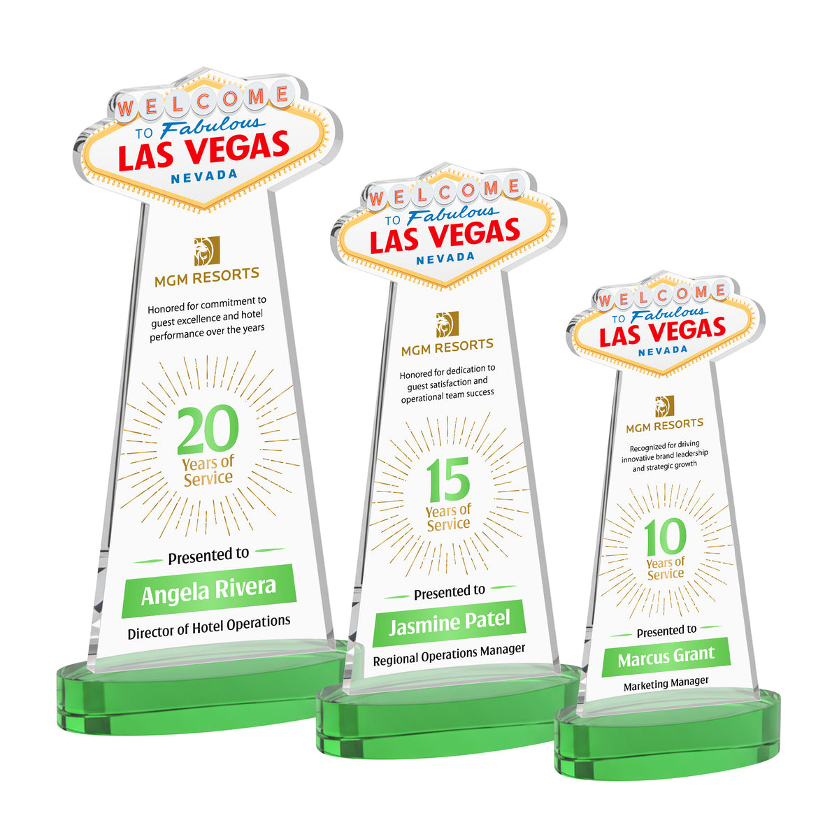 Las Vegas VividPrint™ Award on Alberton Base - Green