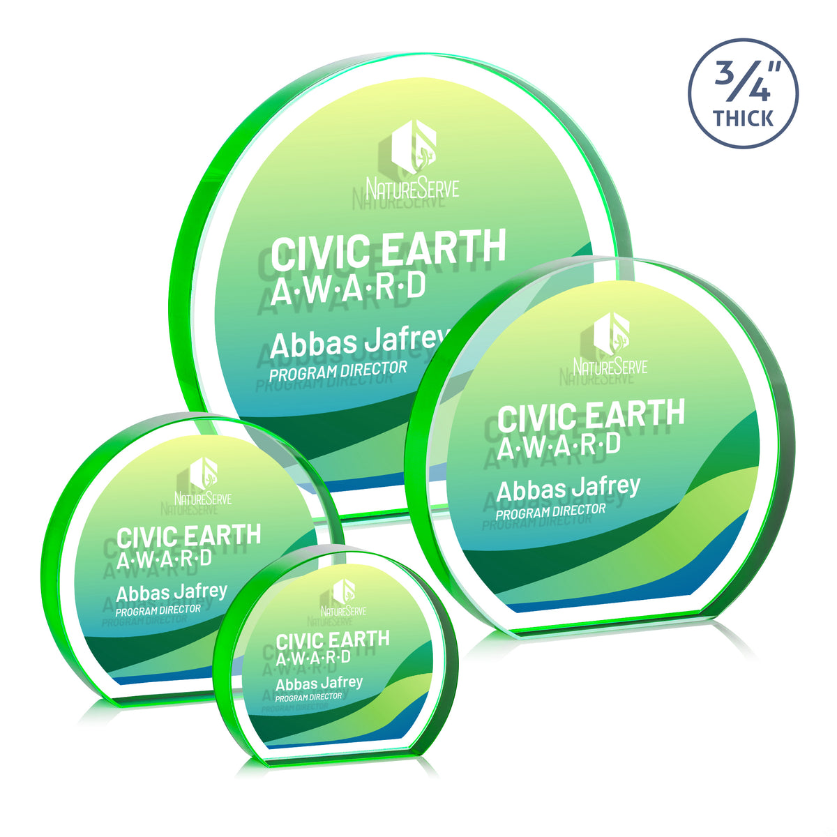 Maren Hemisphere VividPrint™ Double Sided Award - Green