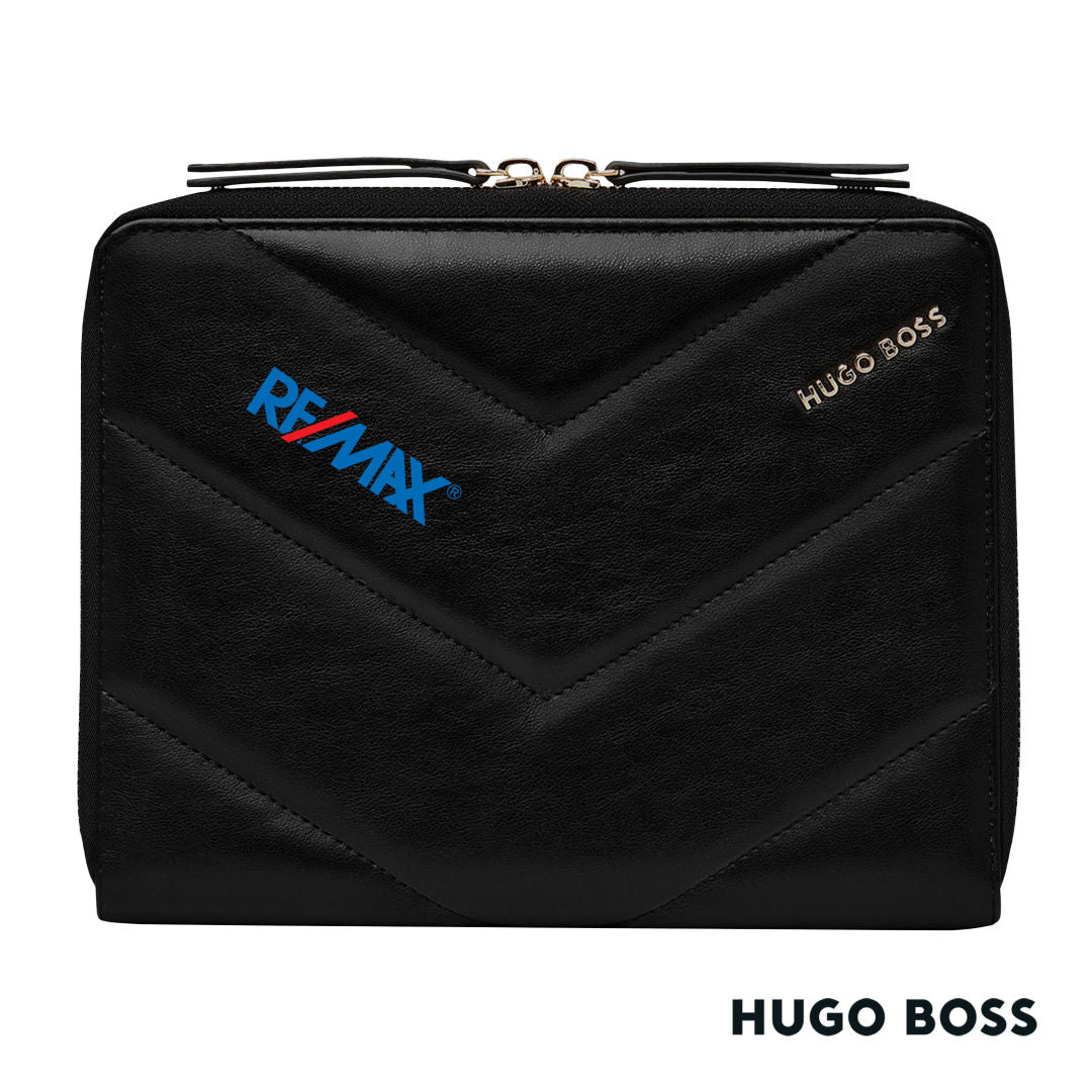 Hugo Boss® Triga A5 Conference Folder – Black