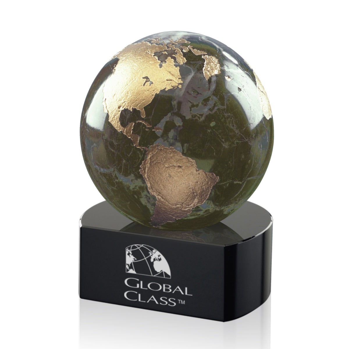 Marble Globe on Crescent Base
