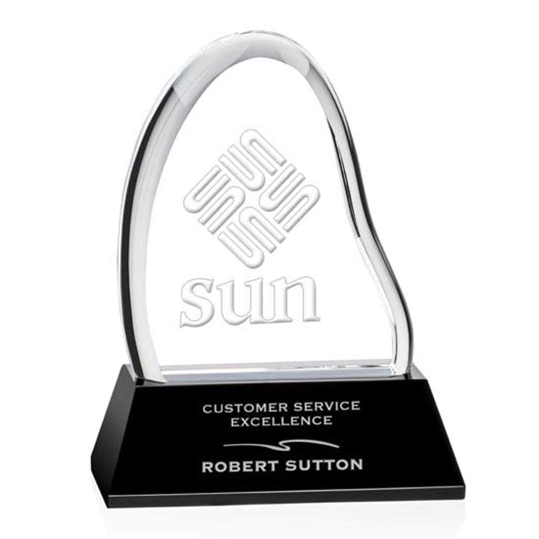 Adelaide Liquid Crystal™ Award on Base - Black