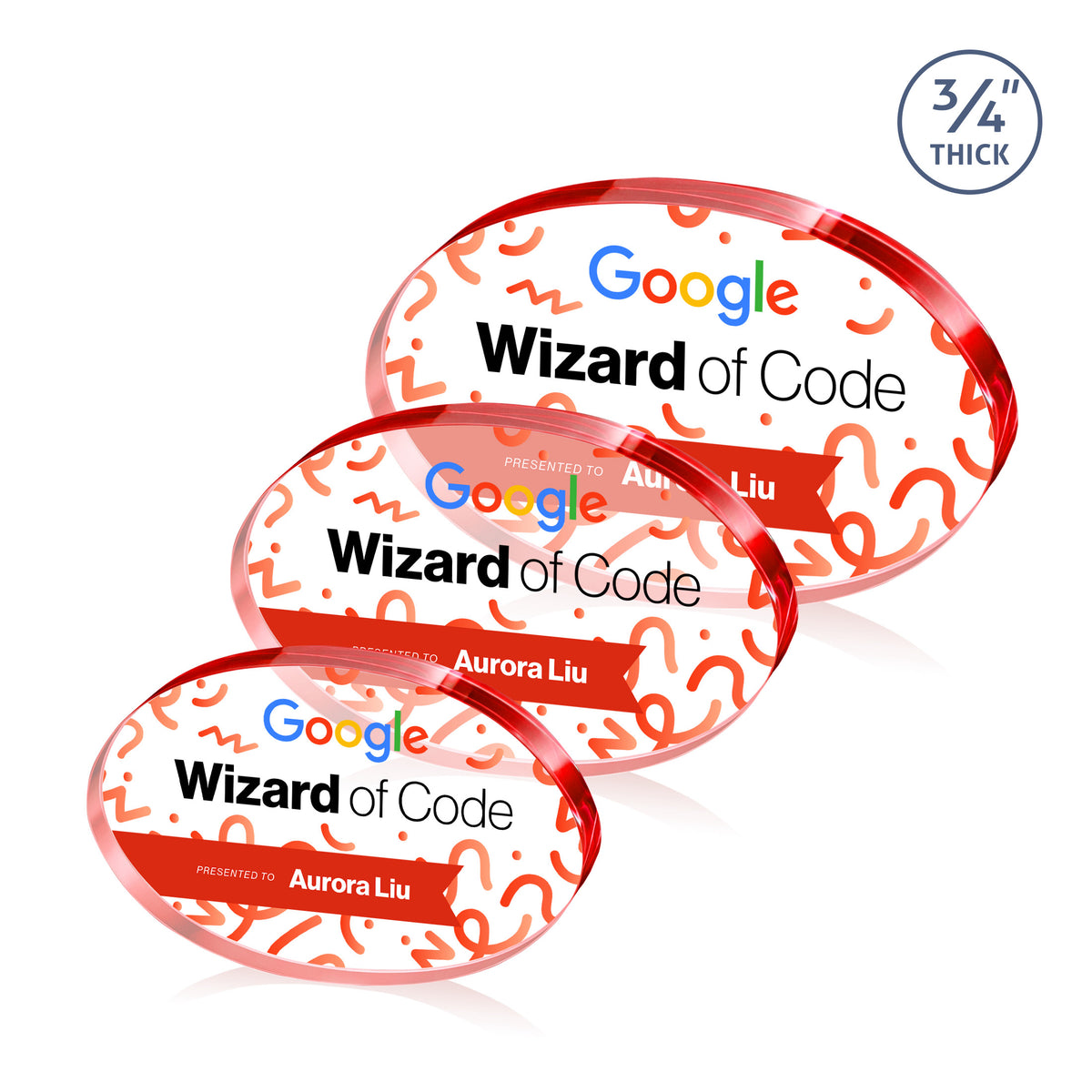 Baldus Oval VividPrint™ Award - Red