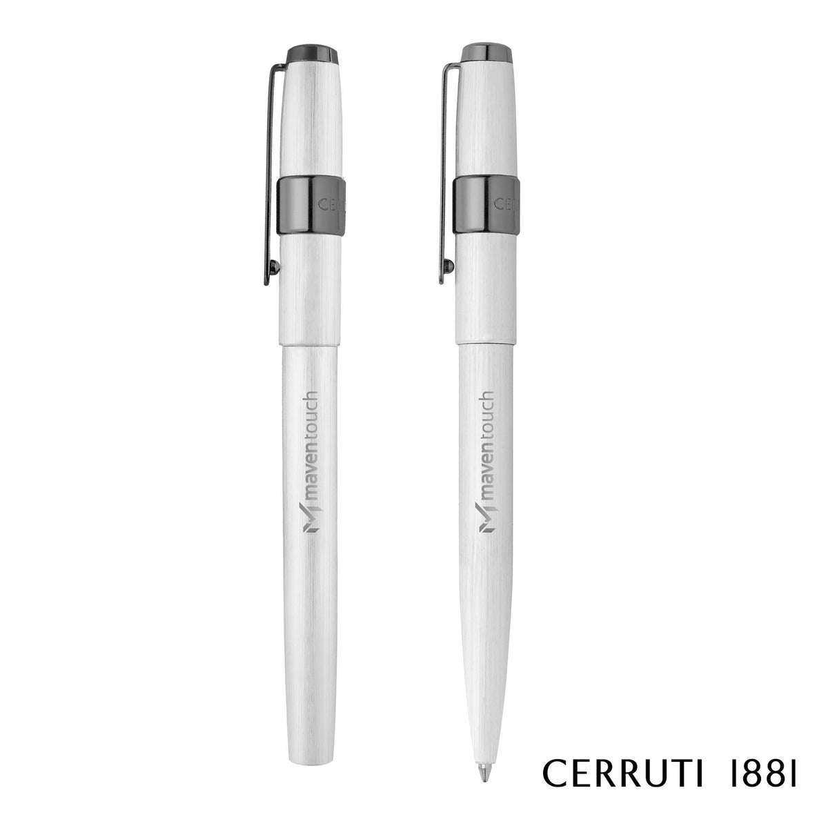 Cerruti 1881® Block Brushed Ballpoint & Rollerball Pen Set