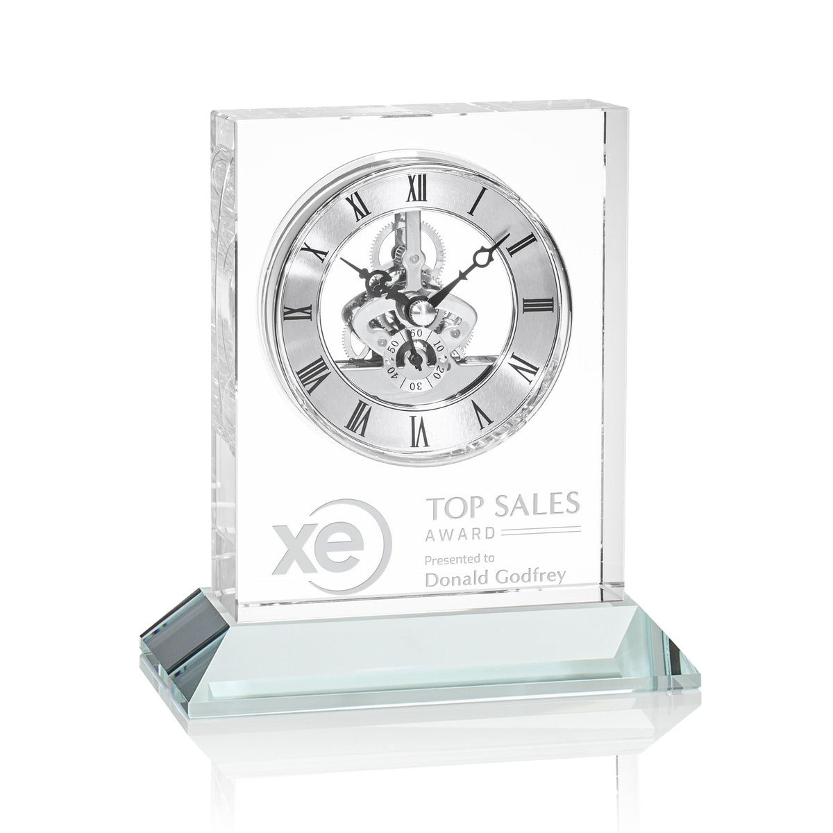 Ashland Clock on Base - Silver Dial