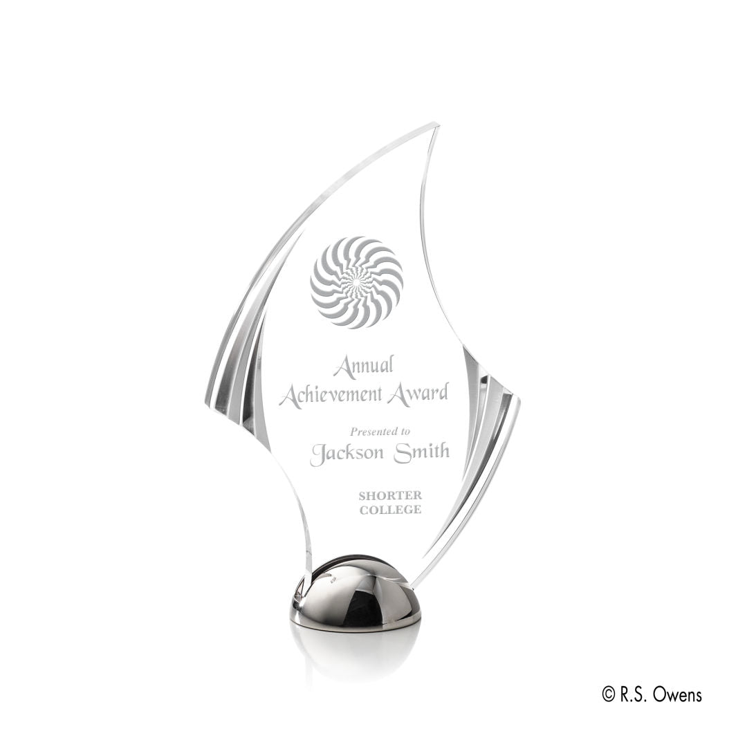 Flourish Hemisphere Award - Laser Engraved
