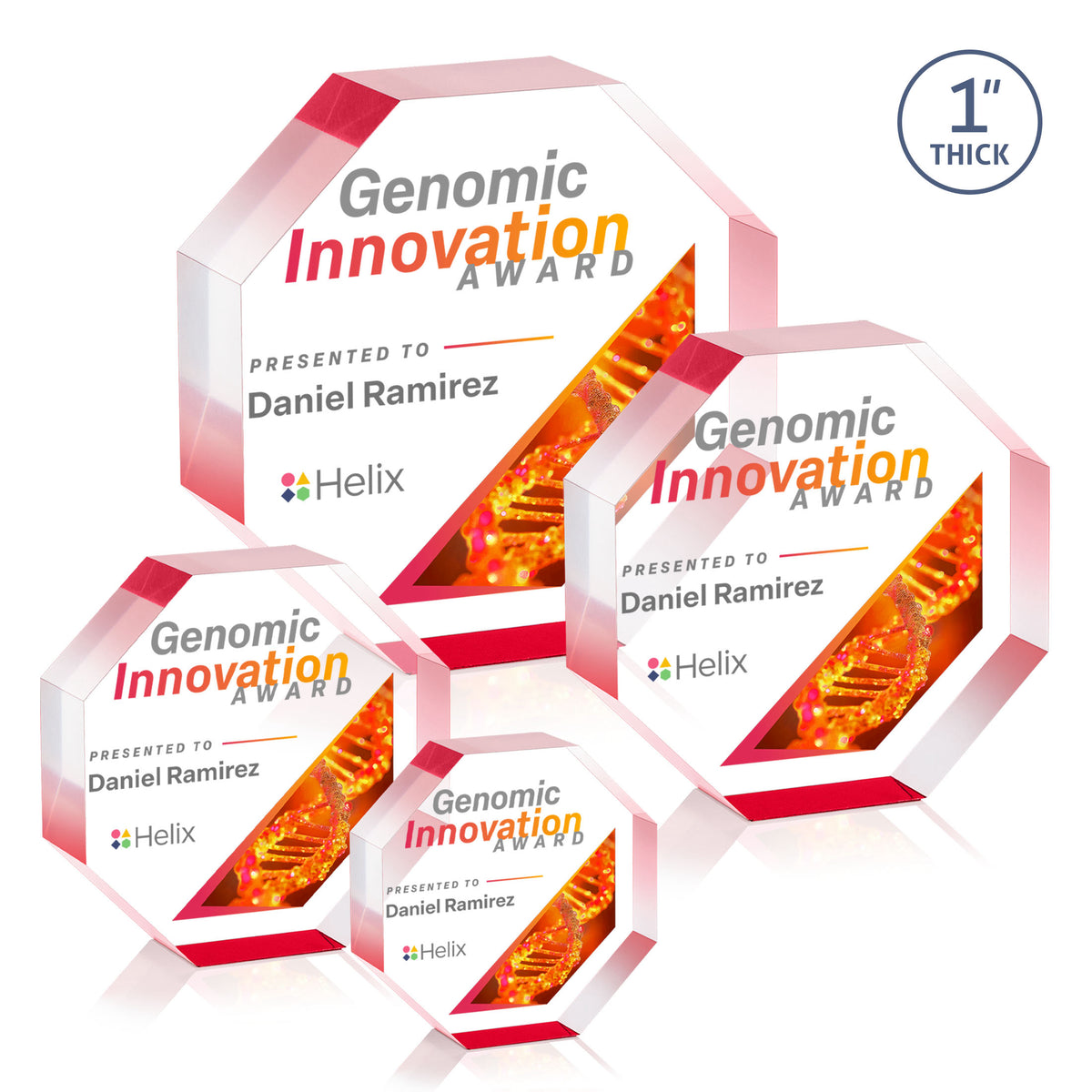 Melrose Octagon VividPrint™ Award - Red