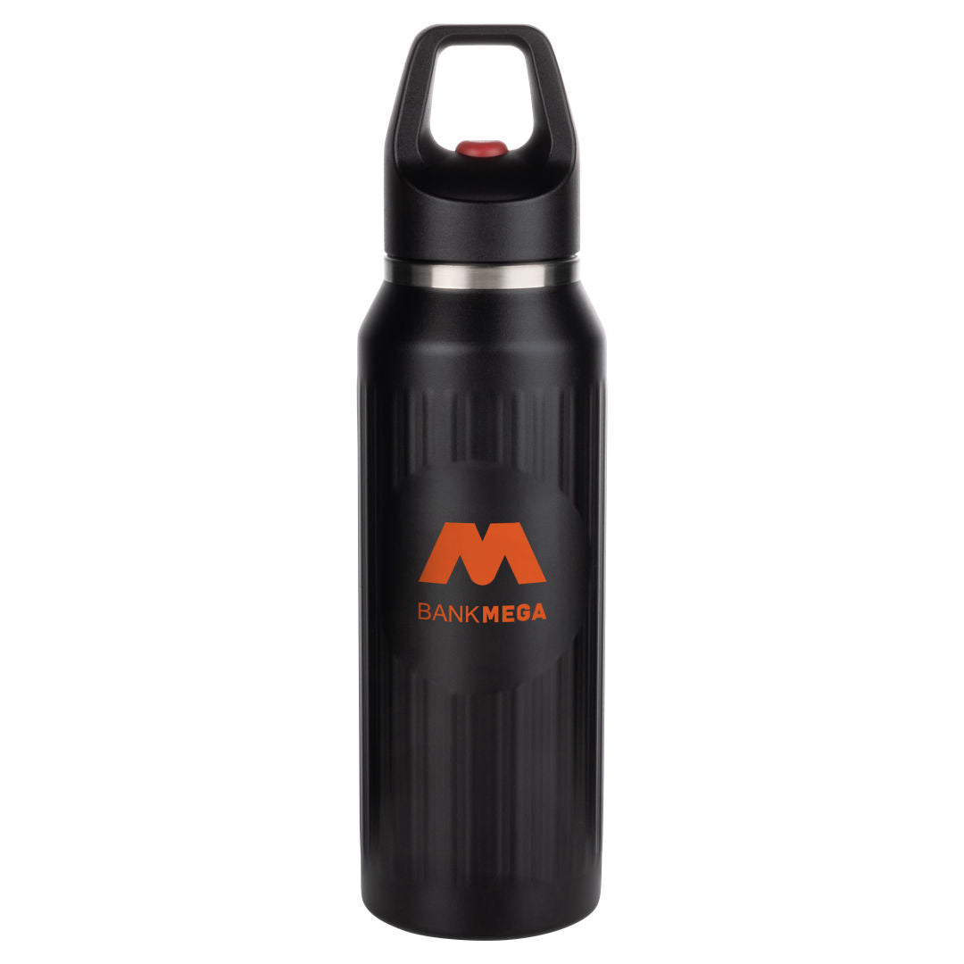 Digory Textured Sports Bottle w/Push Lock Button - 17oz — Black — D820-BK