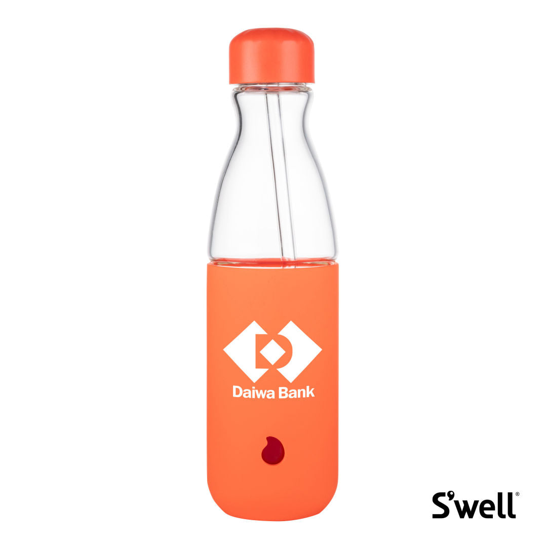 Swell® Glass Original Bottle w/Straw - 18oz — Radiant Coral — SWL023-RC
