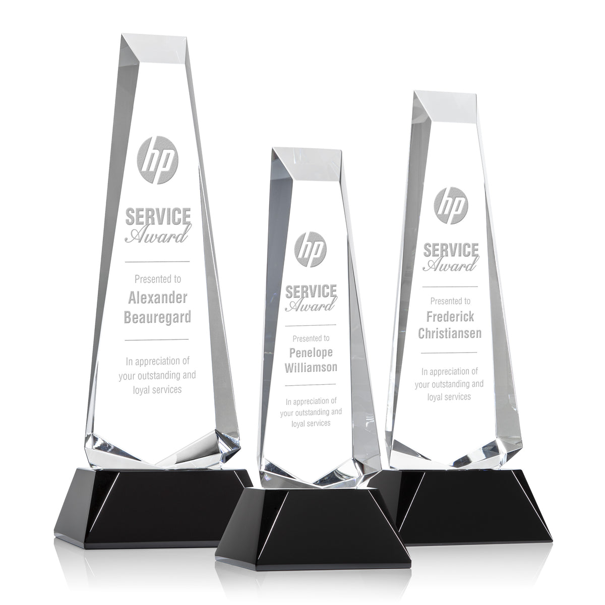 Rustern Obelisk Award on Base - Black