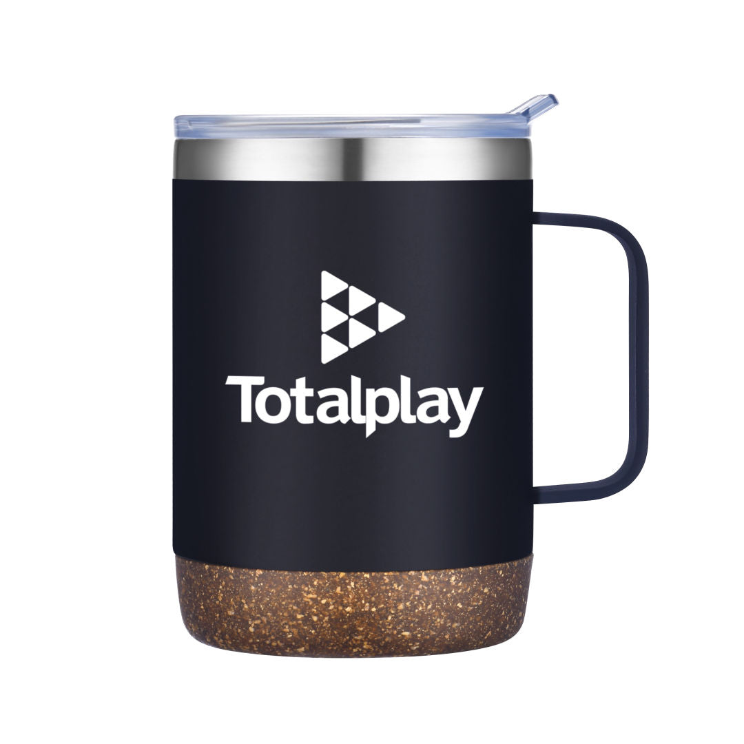 Zeya Vacuum Mug w/Cork - 12oz — Black — D275-BK