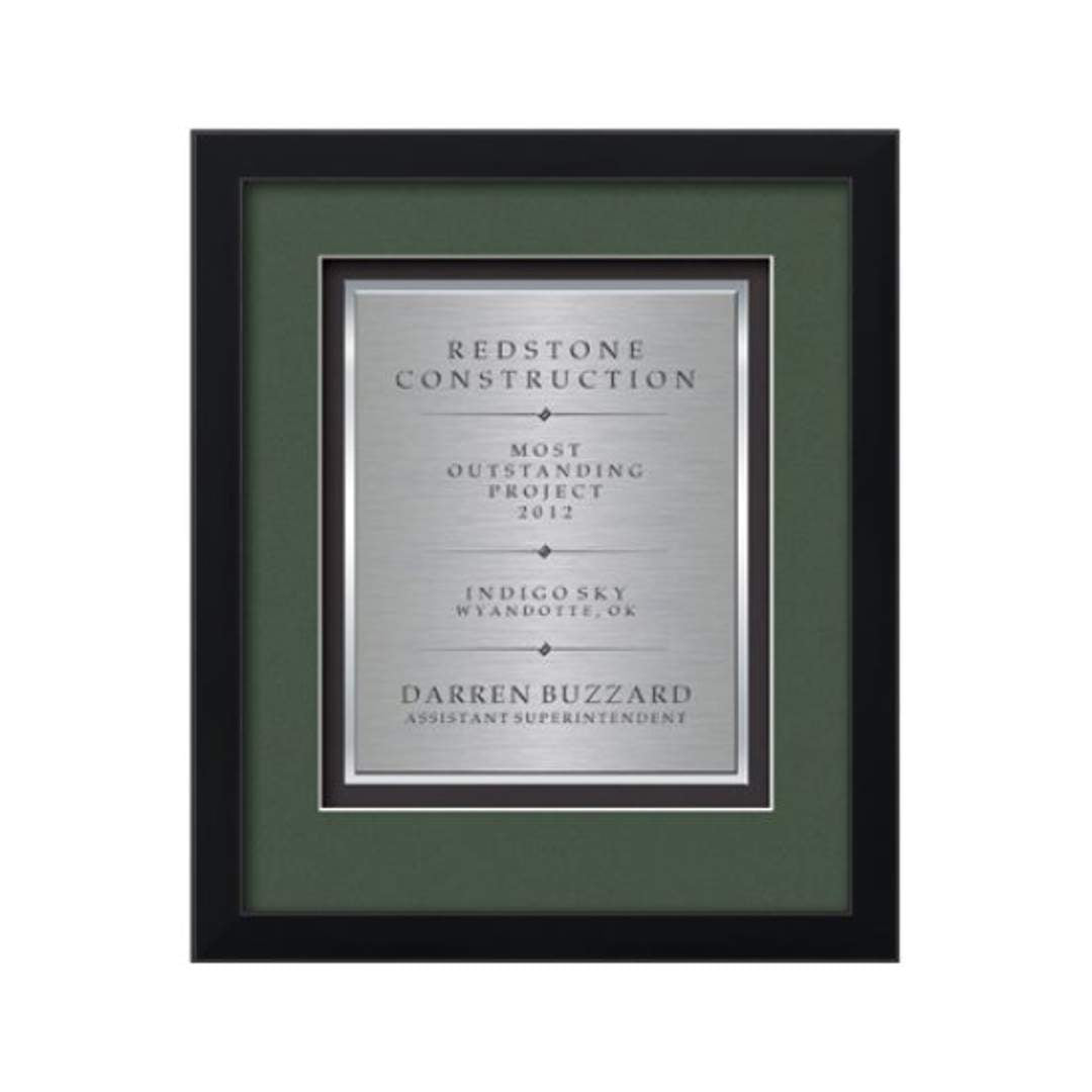 Primrose Certificate TexEtch Framed Award