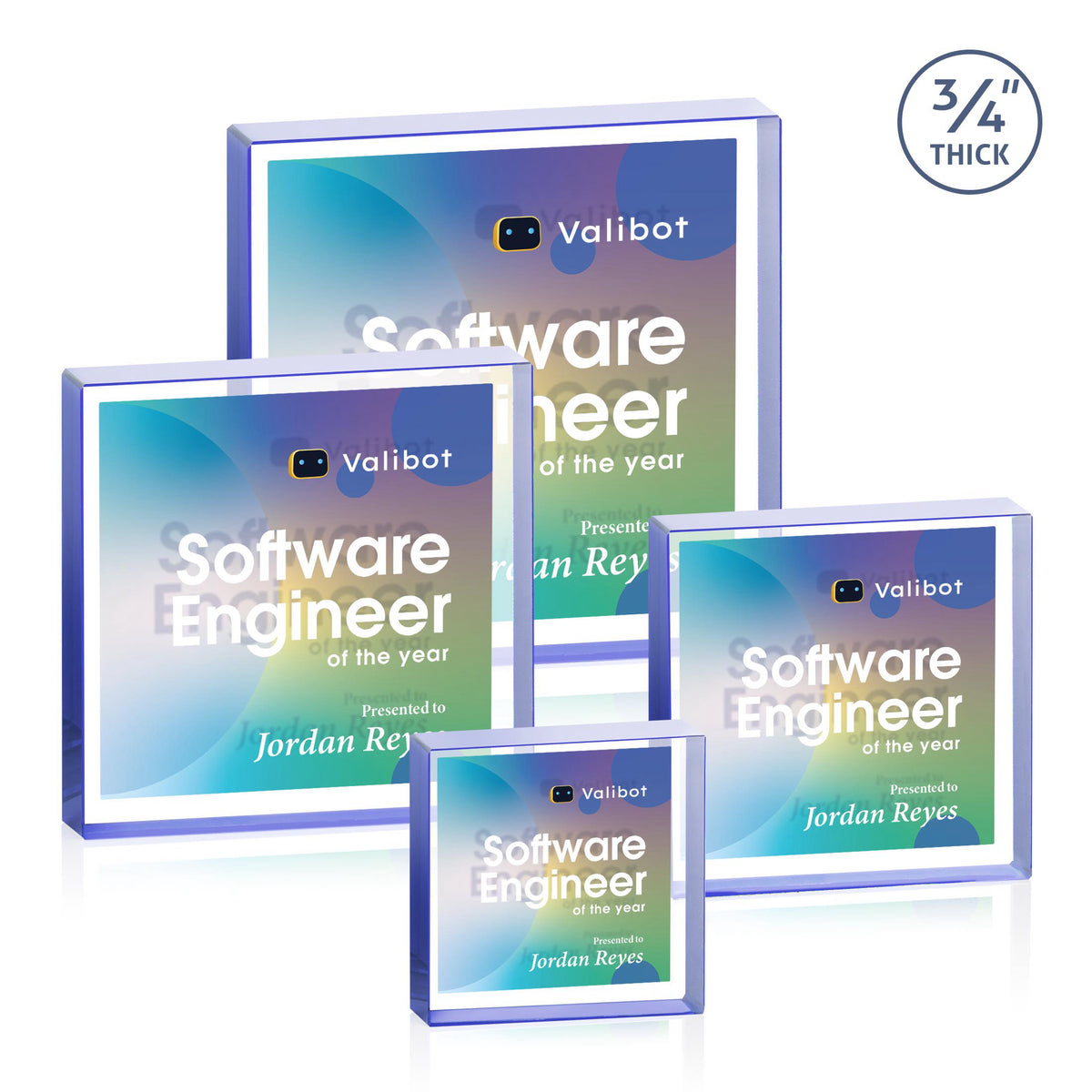 Upton Square VividPrint™ Double Sided Award - Blue
