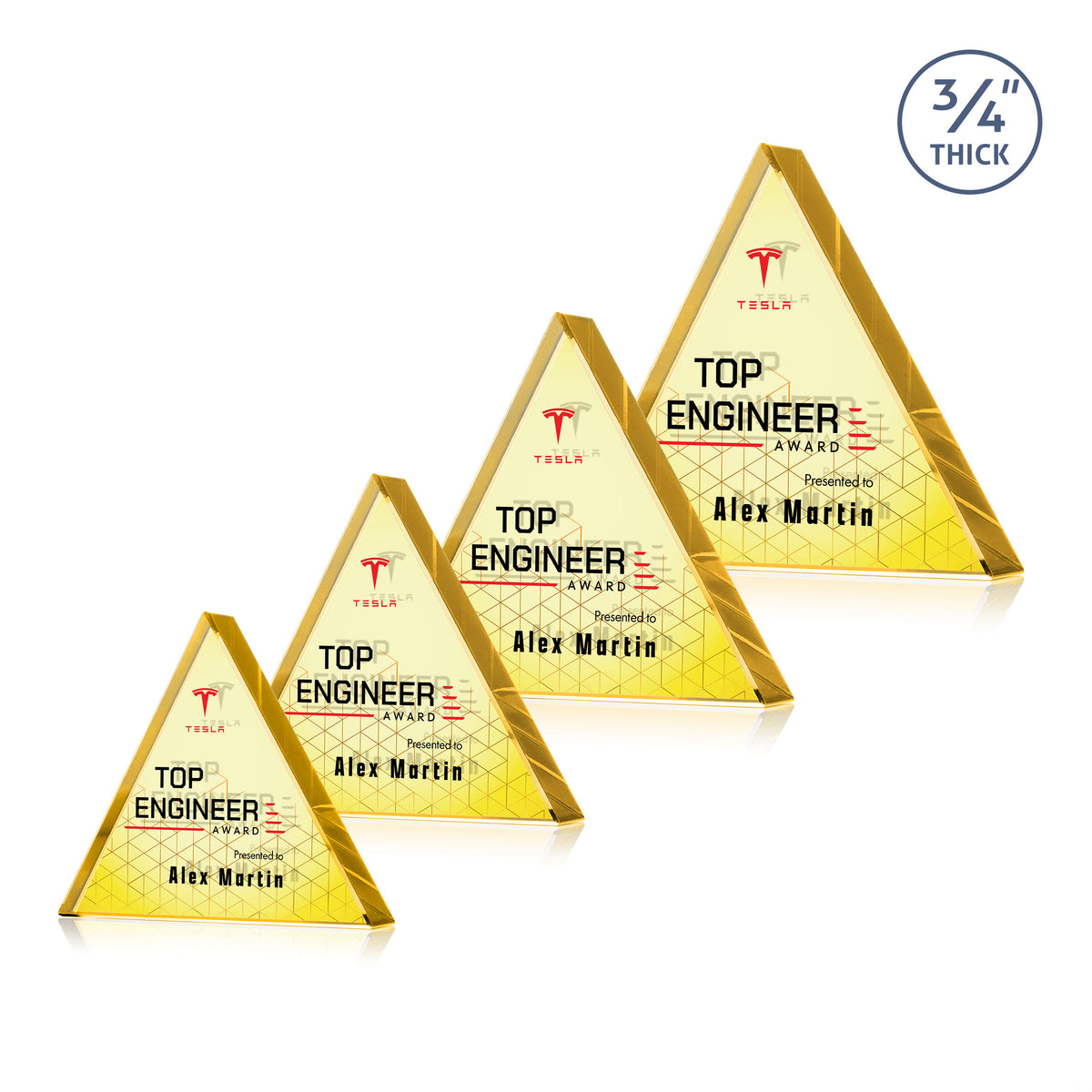 Adler Triangle VividPrint™ Double Sided Award - Gold