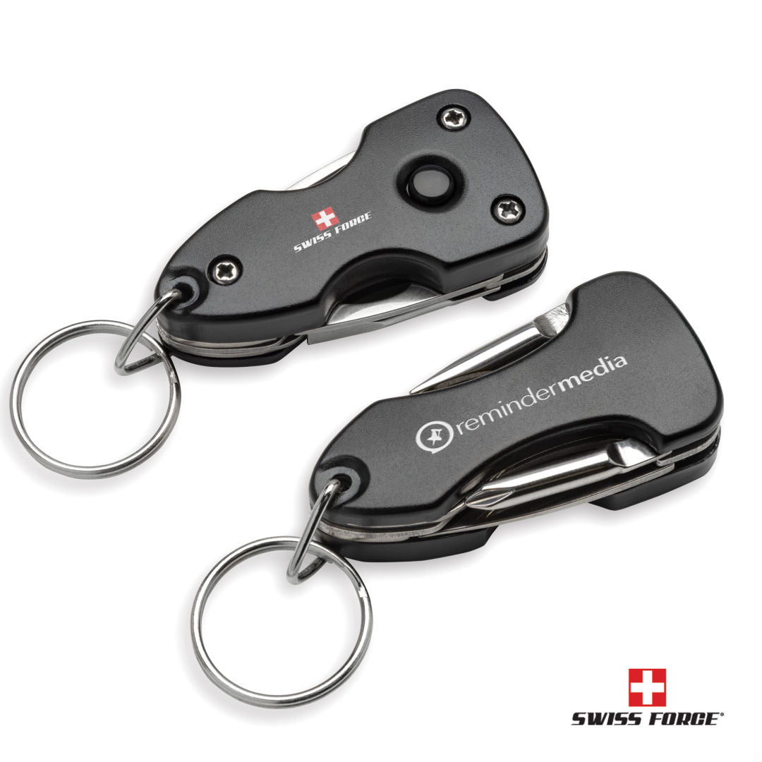 Swiss Force® Wildcub Multi-Tool & Flashlight Keyring – Black