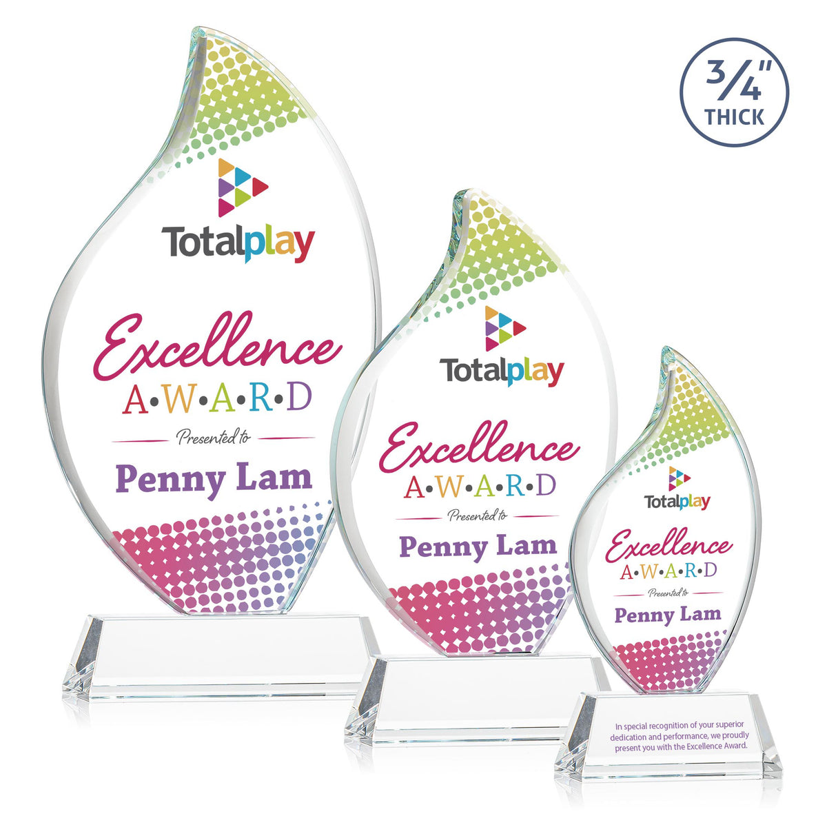Odessy Flame Vividprint™ Award on Newhaven - Clear