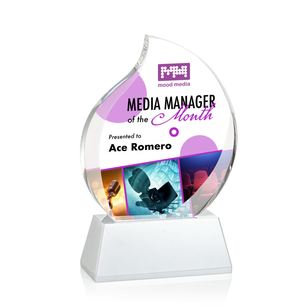 Preswick Flame VividPrint™ Award on Base — OPV9725-W