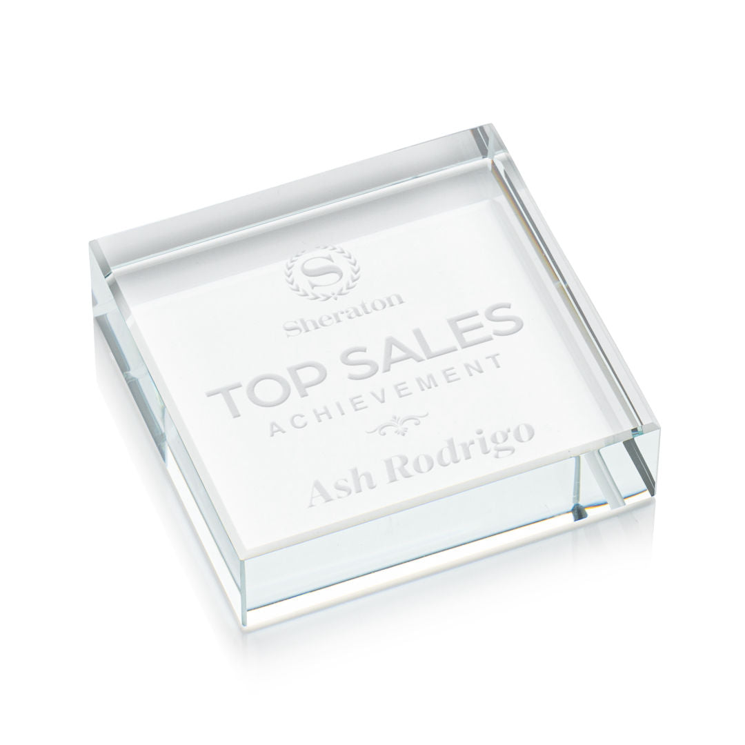 Winston Square Paperweight – 2.75" x 0.75" x 2.75"