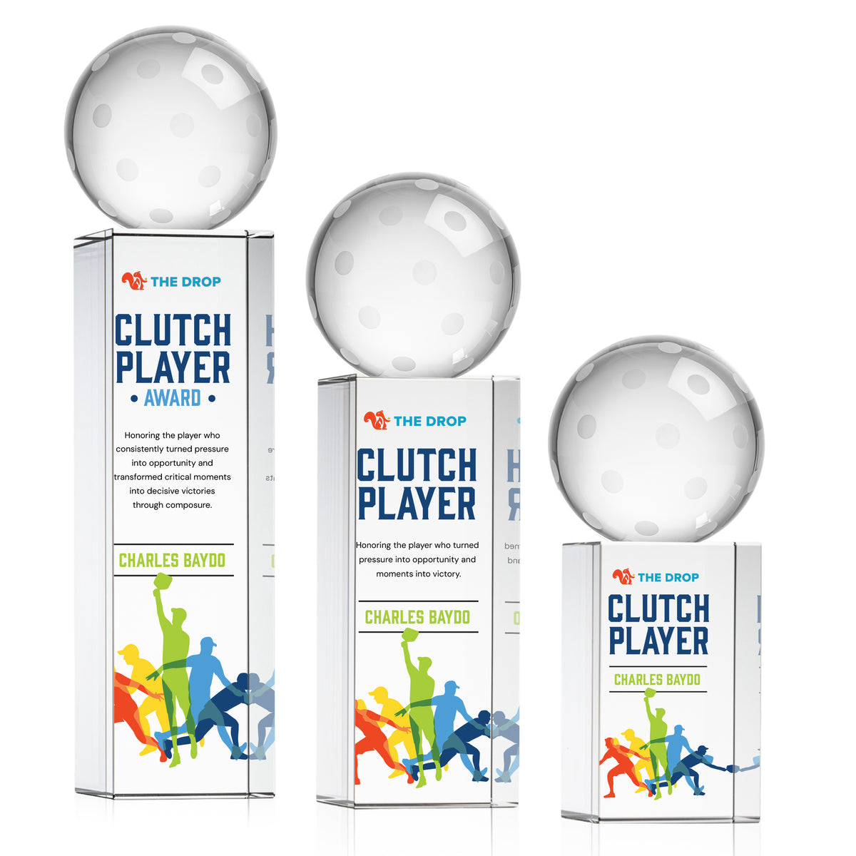 Pickleball VividPrint™ Award on Dakota Base
