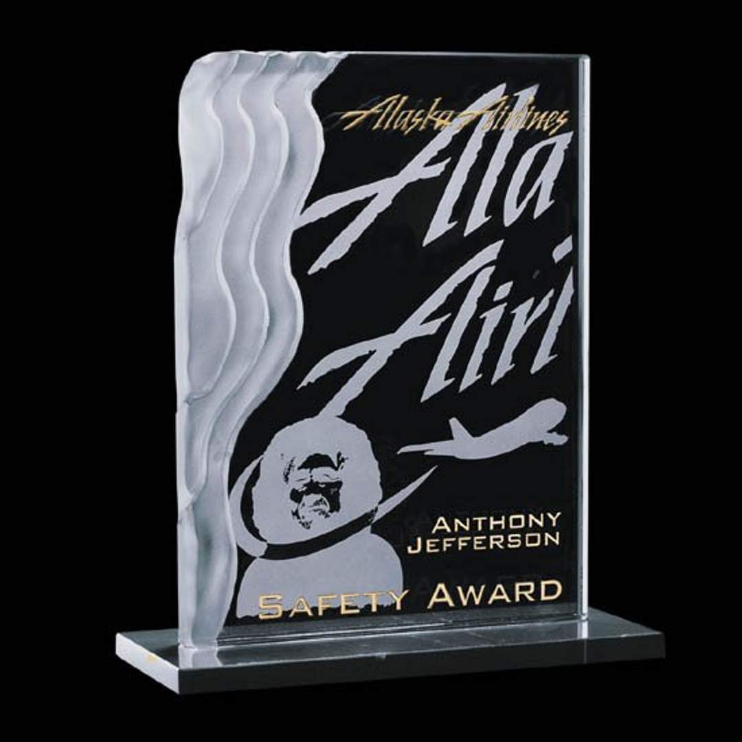 Wakefield Jade Crystal Award on Marble Base