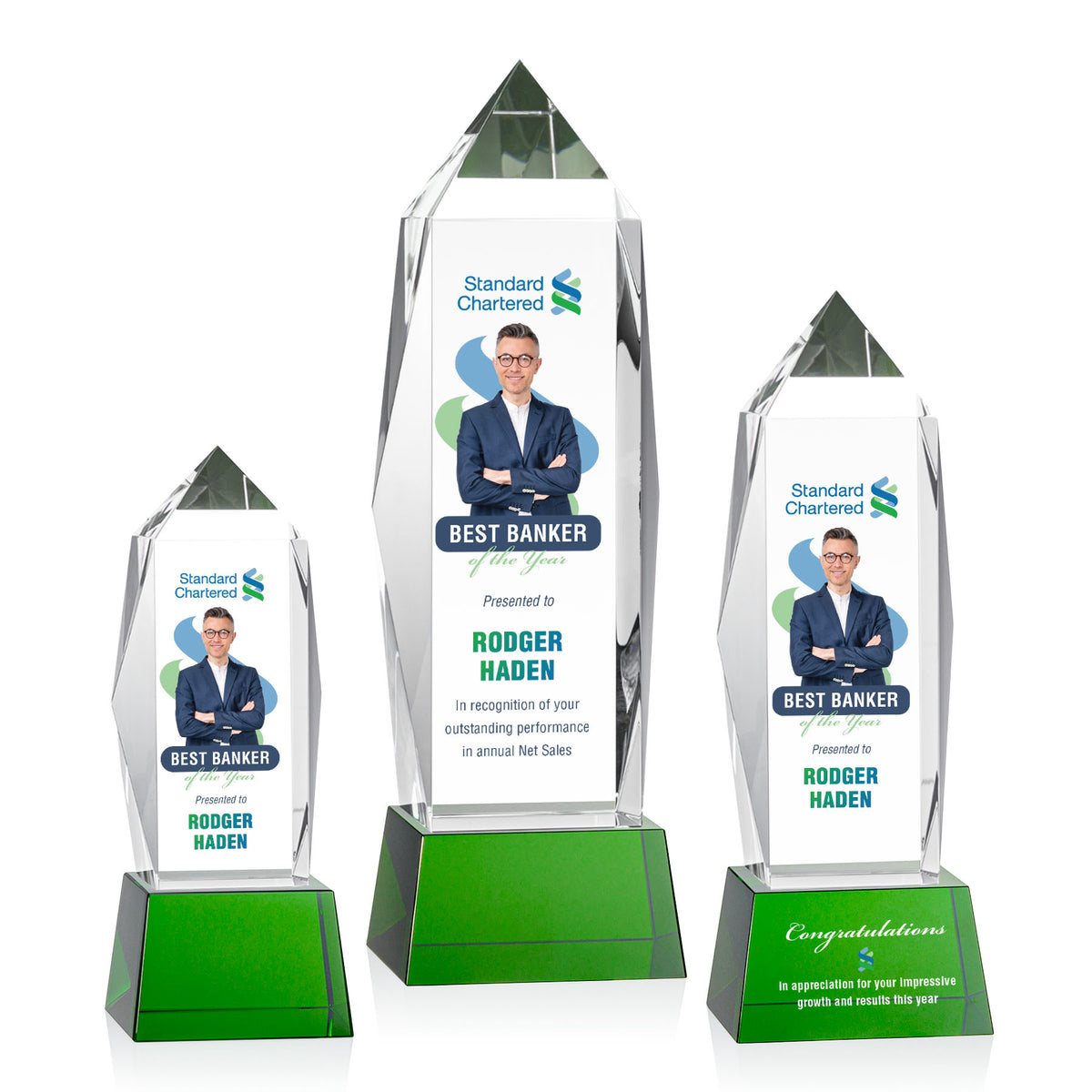 Bloomington VividPrint™ Award on Base - Green