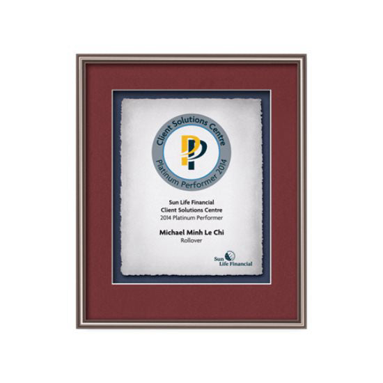 Fenestra Artisan Paper Certificate Framed Award