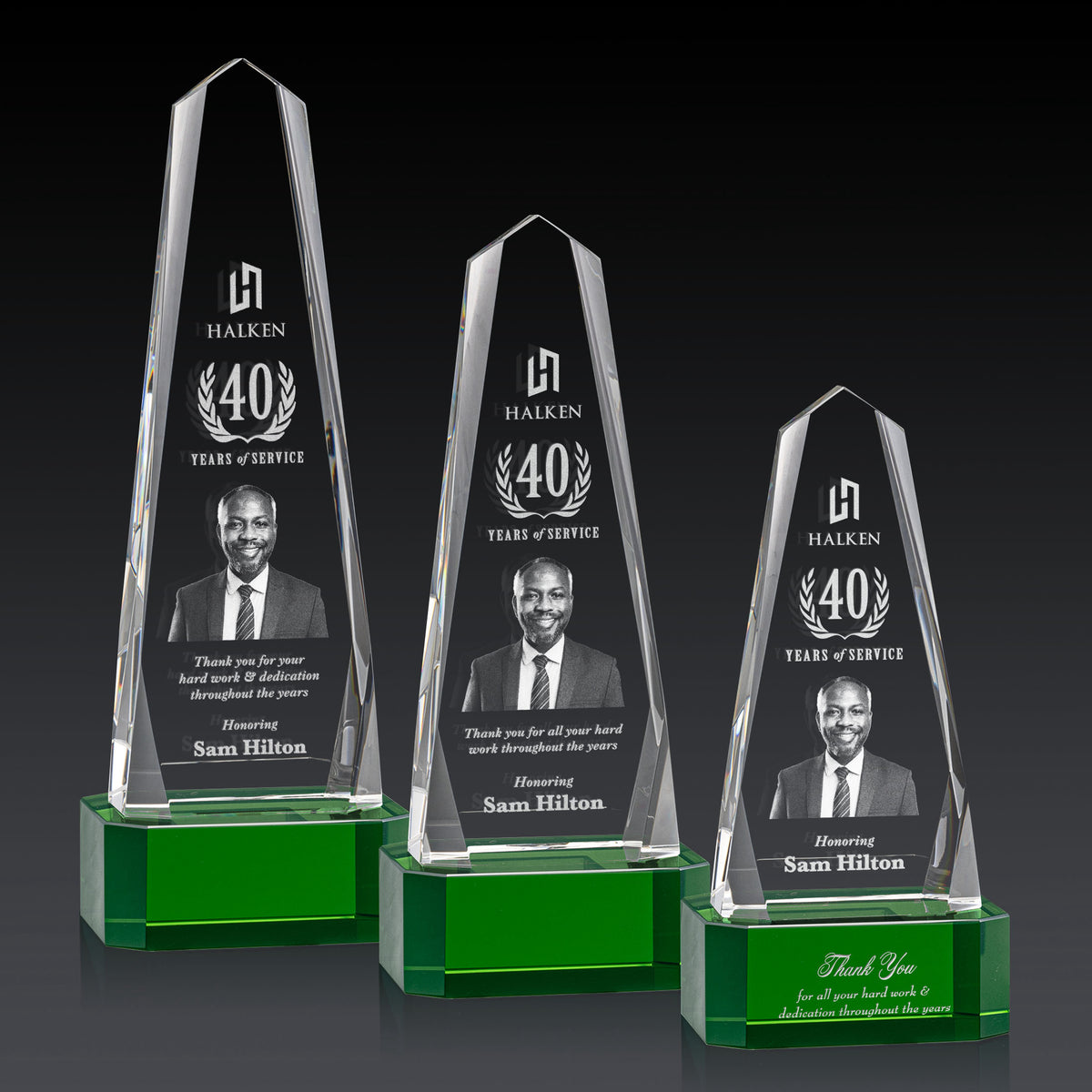 Geneva 3D Award on Base - Green