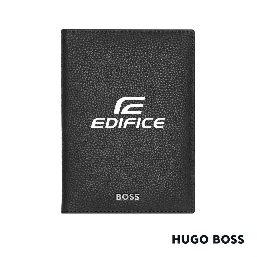 Hugo Boss® Classic Grained Passport Holder – Black