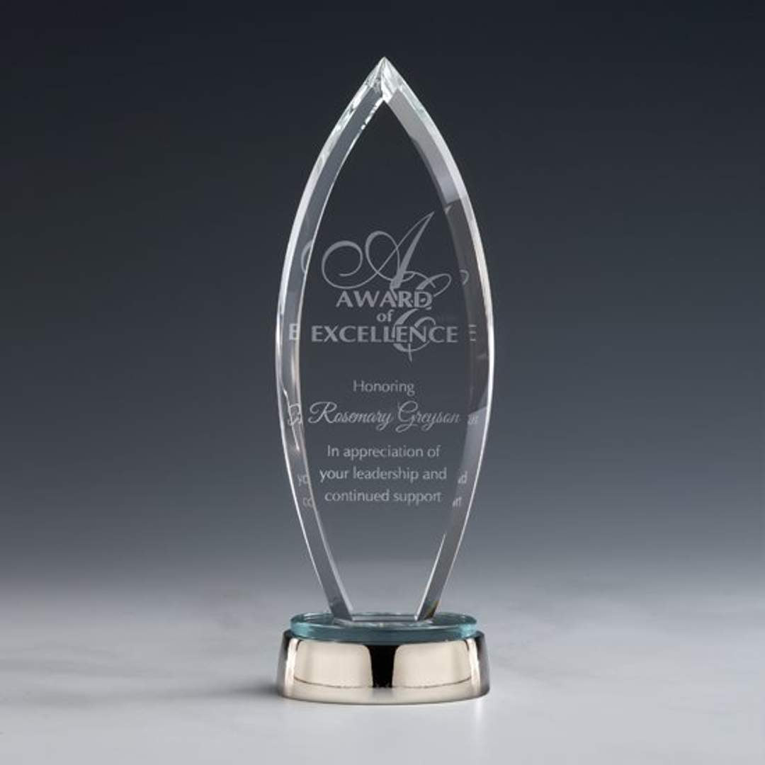 Centaur Optical Crystal Award with Nickel Base