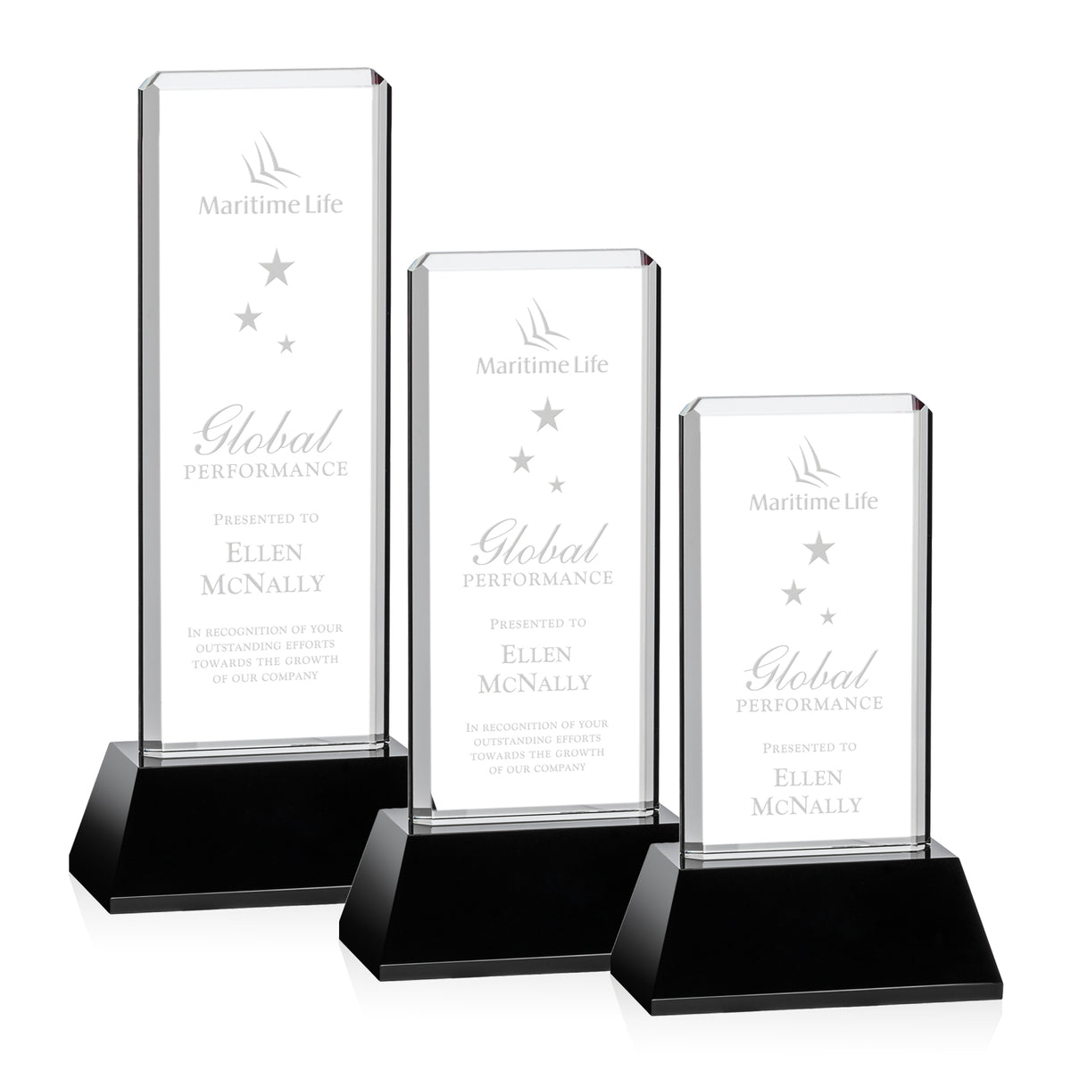 Vestige Optical Crystal Award — Black Base