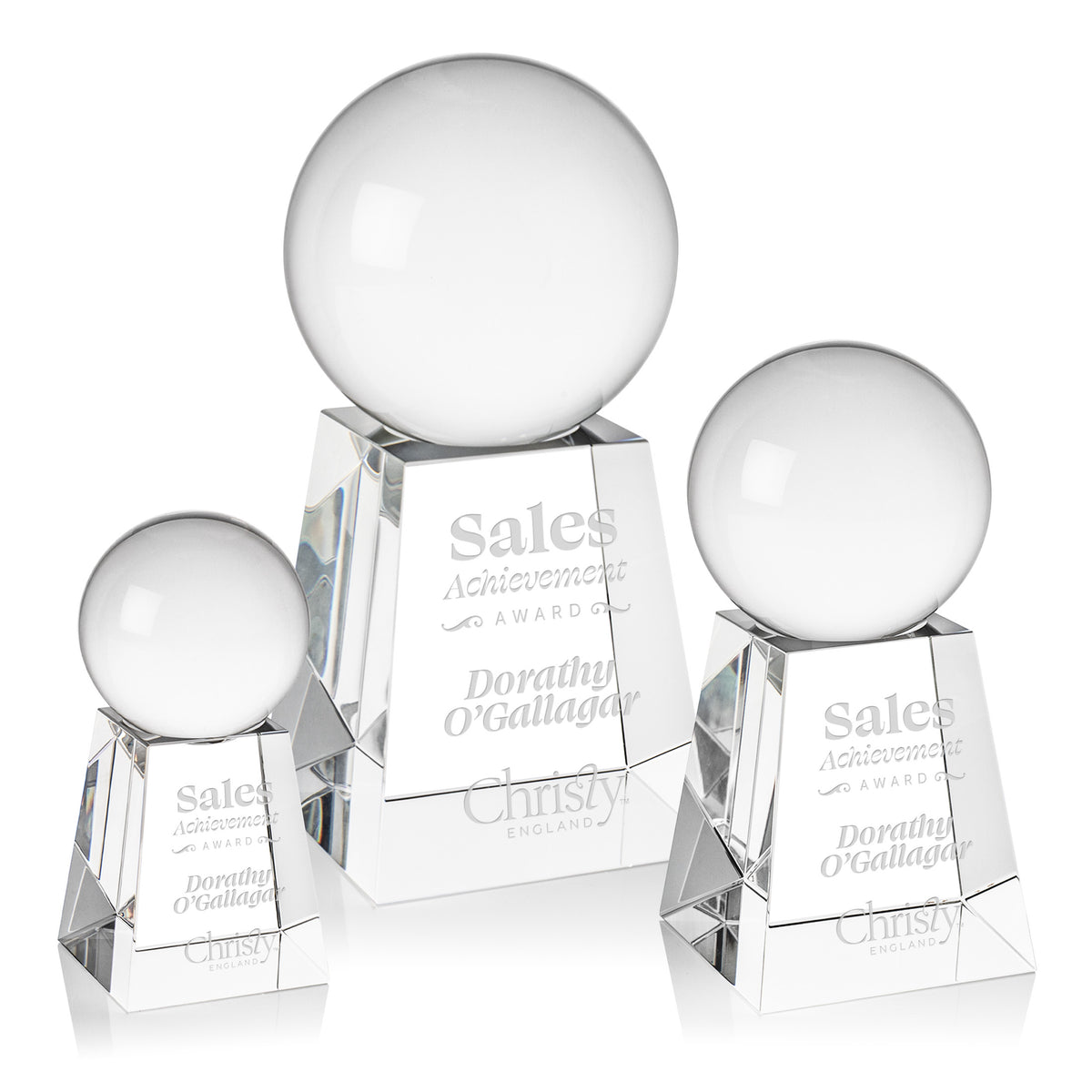 Crystal Ball Award on Tall Base