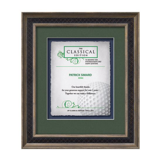 Tuscan Artisan Paper Certificate Framed Award