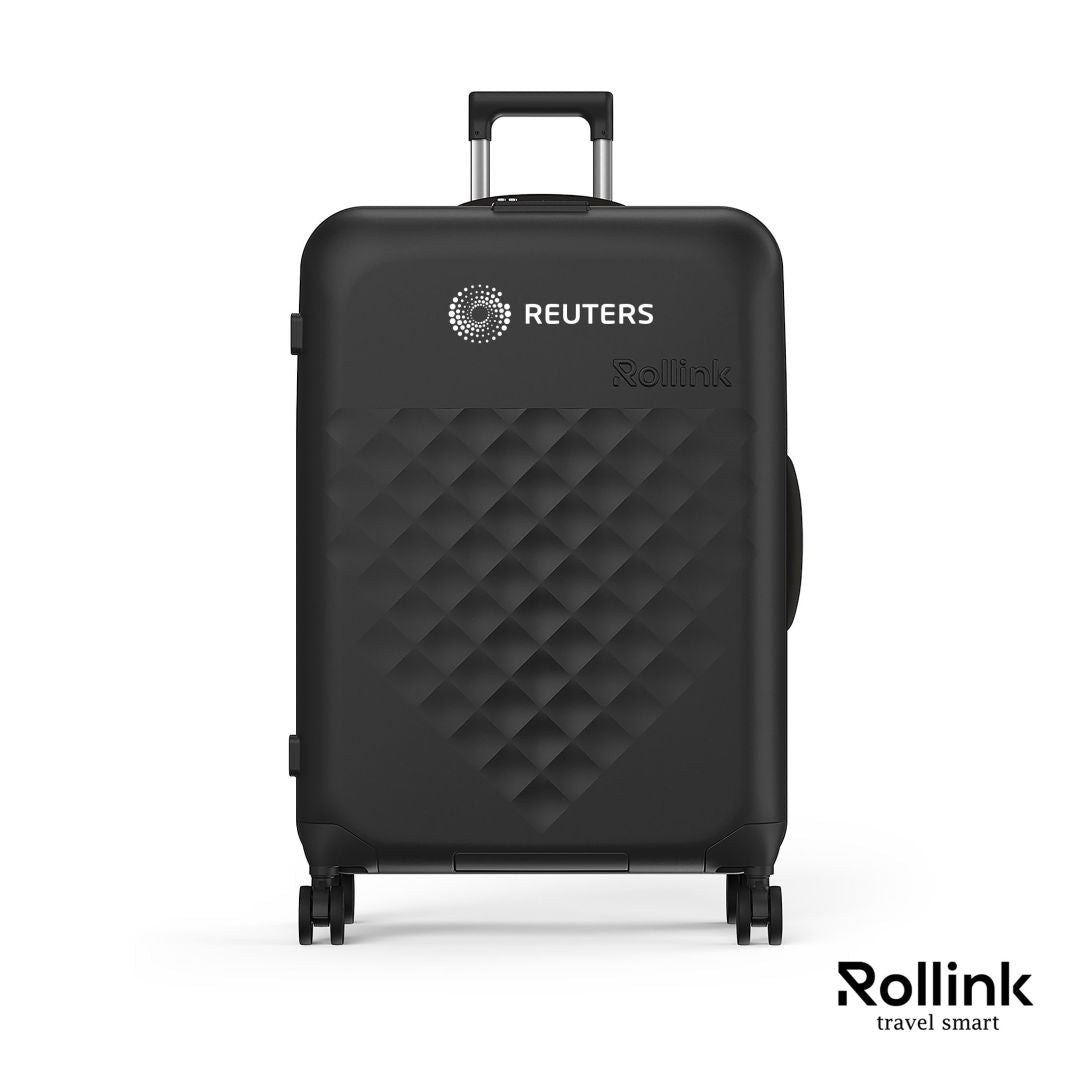 Rollink® Flex 360 Large Checked 4 Wheel Suitcase – Black