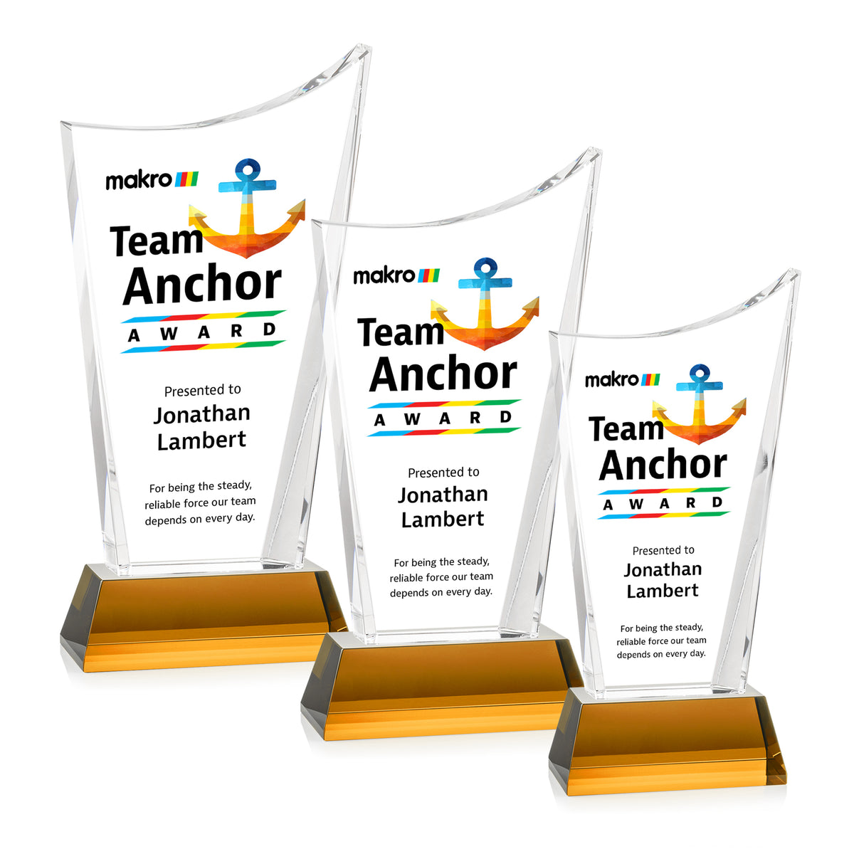 Burnett VividPrint™ Award on Newhaven Base - Amber