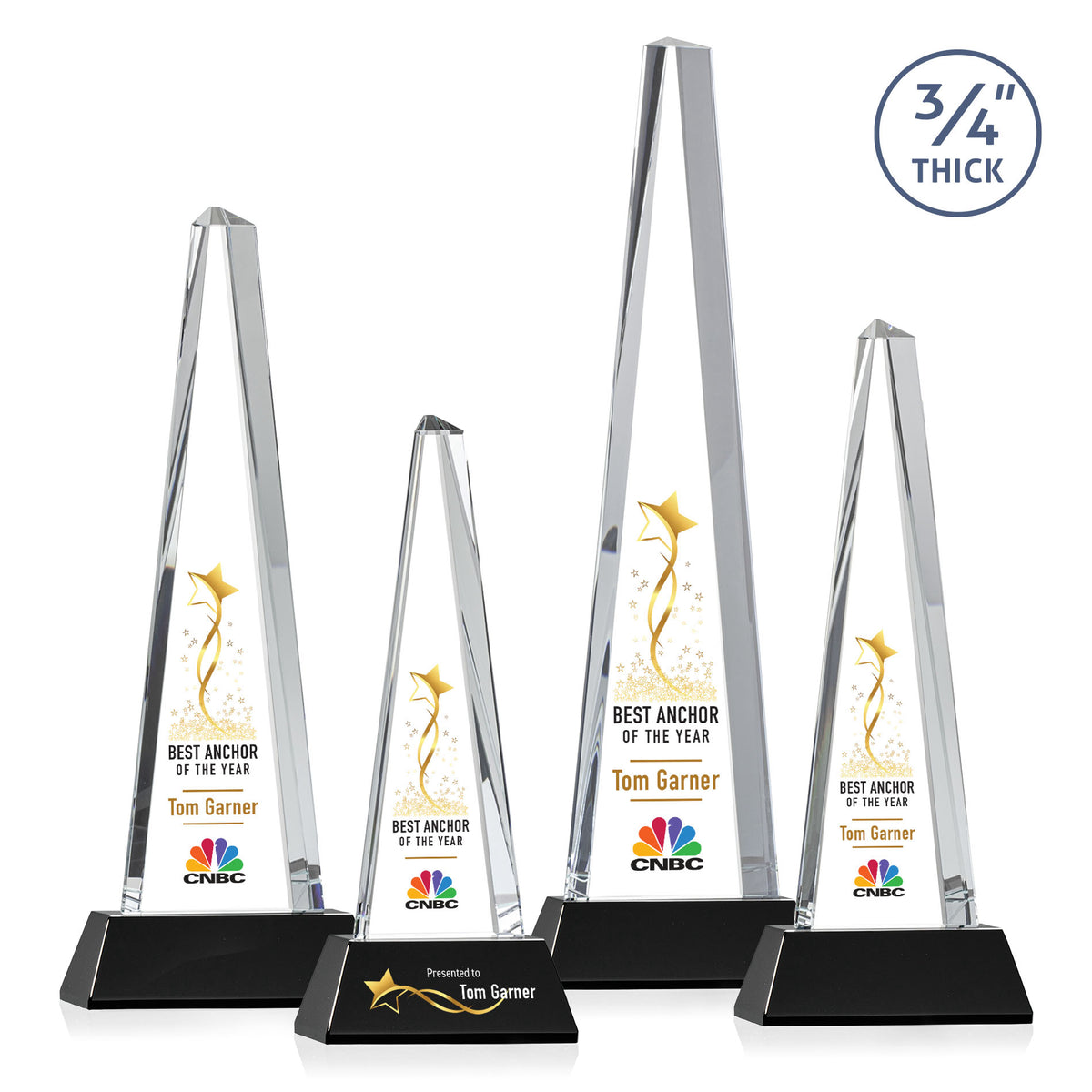Majestic Tower VividPrint™ Award on Newhaven Base - Black