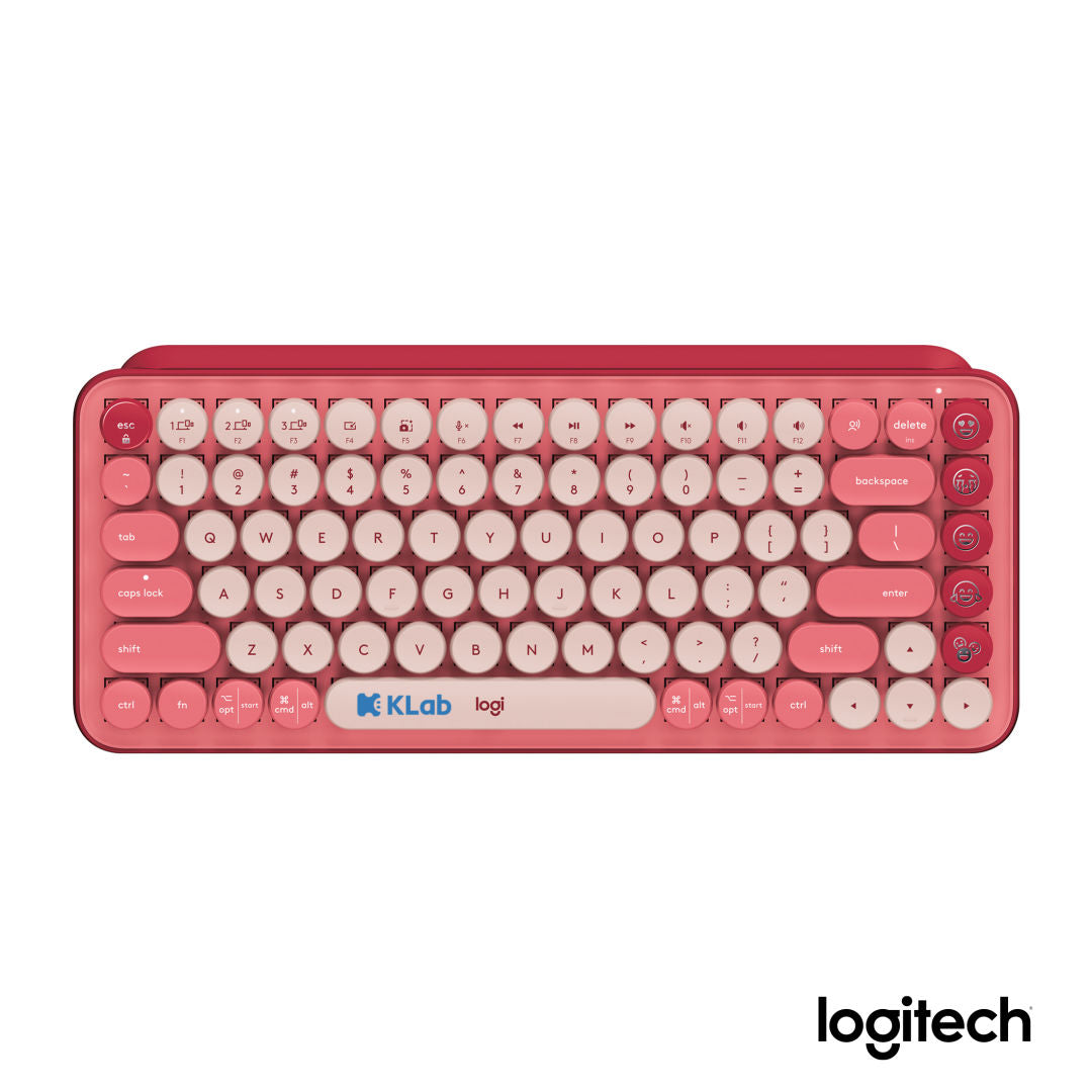 Logitech® POP Keys Keyboard – Heartbreaker PMS 710 C, PMS 7604 C, PMS 7427 C